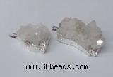 NGP2328 20*30mm - 25*35mm nuggets druzy quartz pendants