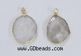 NGP2352 25*35mm - 35*45mm freeform quartz gemstone pendants