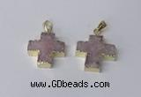 NGP2400 25*26mm - 27*28mm cross druzy agate pendants wholesale