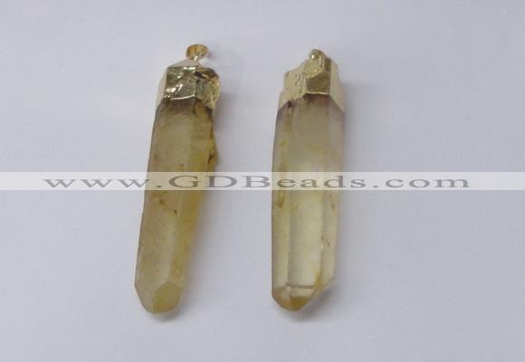 NGP2425 15*50mm - 18*65mm sticks dyed white crystal pendants