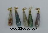 NGP2438 10*40mm teardrop agate gemstone pendants wholesale