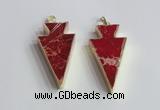 NGP2449 18*38mm - 22*45mm arrowhead sea sediment jasper pendants