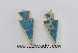 NGP2450 18*38mm - 22*45mm arrowhead sea sediment jasper pendants