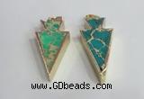 NGP2451 18*38mm - 22*45mm arrowhead sea sediment jasper pendants