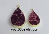 NGP2455 20*30mm - 30*35mm flat teardrop sea sediment jasper pendants