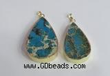 NGP2457 20*30mm - 30*35mm flat teardrop sea sediment jasper pendants