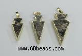 NGP2484 15*30mm - 22*40mm arrowhead ammonite gemstone pendants