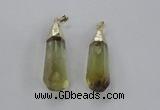 NGP2488 12*45mm - 15*50mm faceted nuggets lemon quartz pendants