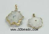 NGP2505 18*25mm - 30*40mm freeform druzy agate pendants