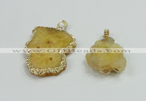 NGP2506 18*25mm - 30*40mm freeform druzy agate pendants