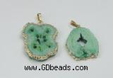 NGP2509 18*25mm - 30*40mm freeform druzy agate pendants