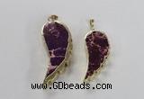 NGP2525 18*40mm - 22*55mm wing-shaped sea sediment jasper pendants