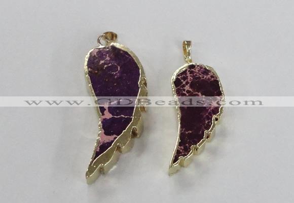 NGP2525 18*40mm - 22*55mm wing-shaped sea sediment jasper pendants