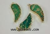 NGP2528 18*40mm - 22*55mm wing-shaped sea sediment jasper pendants