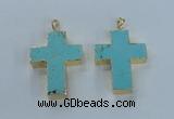 NGP2532 30*40mm - 40*50mm cross turquoise pendants wholesale