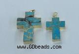 NGP2535 30*40mm - 40*50mm cross sea sediment jasper pendants