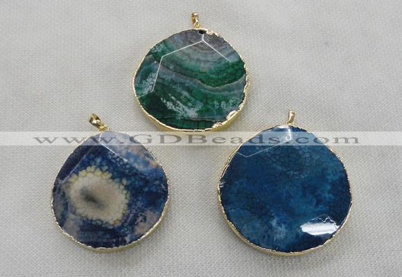 NGP2548 48*50mm - 55*55mm freeform agate gemstone pendants