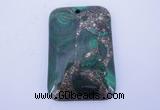 NGP256 31*47mm fashion malachite & pyrite gemstone pendants