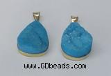 NGP2565 22*30mm teardrop druzy agate gemstone pendants