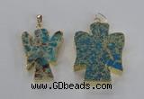 NGP2591 25*35mm - 38*48mm angel sea sediment jasper pendants