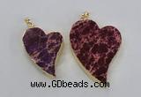 NGP2597 25*35mm - 35*45mm heart sea sediment jasper pendants