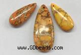 NGP260 15*30mm - 20*50mm flat teardrop sea sediment jasper pendants set