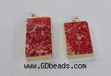 NGP2615 20*40mm - 25*45mm rectangle sea sediment jasper pendants