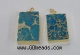 NGP2616 20*40mm - 25*45mm rectangle sea sediment jasper pendants