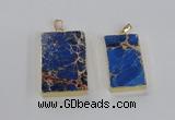 NGP2618 20*40mm - 25*45mm rectangle sea sediment jasper pendants