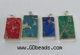 NGP2619 20*40mm - 25*45mm rectangle sea sediment jasper pendants