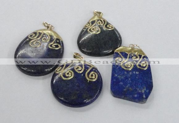 NGP2626 25*35mm - 40*50mm freeform lapis lazuli gemstone pendants