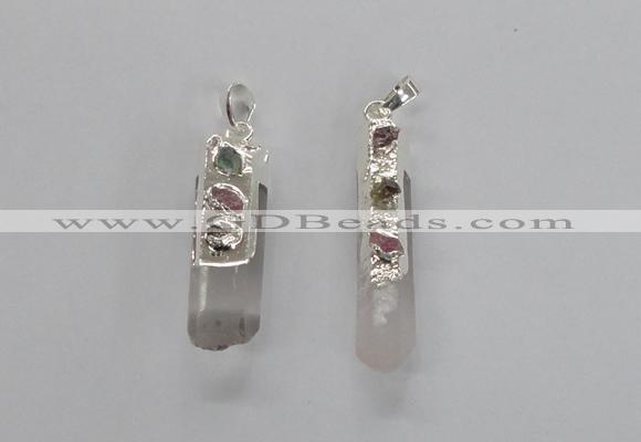 NGP2677 12*35mm - 15*40mm sticks white crystal pendants wholesale