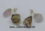 NGP2681 18*25mm - 20*25mm nuggets mixed quartz pendants wholesale