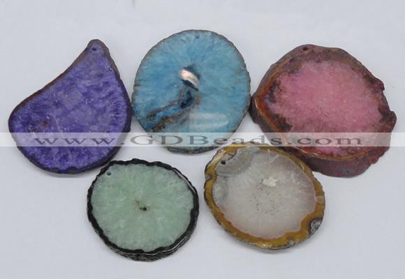 NGP2716 45*50mm - 55*75mm freeform druzy agate pendants