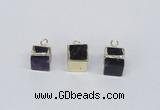 NGP2732 11*13mm - 12*15mm cube mixed quartz gemstone pendants