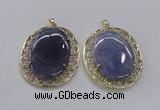 NGP2756 50*60mm oval agate gemstone pendants wholesale