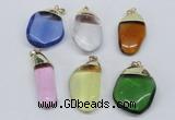 NGP2800 15*30mm - 25*35mm freeform crystal glass pendants wholesale