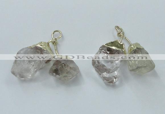 NGP2805 18*25mm - 20*25mm nuggets white crystal pendants wholesale