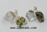 NGP2808 18*25mm - 20*25mm nuggets mixed quartz pendants wholesale