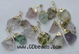 NGP2814 18*25mm - 20*25mm nuggets mixed quartz pendants wholesale