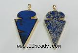 NGP2823 25*50mm - 27*55mm arrowhead sea sediment jasper pendants