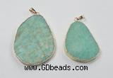 NGP2837 30*40mm - 40*50mm freeform amazonite gemstone pendants