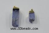 NGP2844 8*20mm - 12*40mm sticks druzy agate gemstone pendants