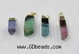 NGP2849 8*20mm - 12*40mm sticks druzy agate gemstone pendants