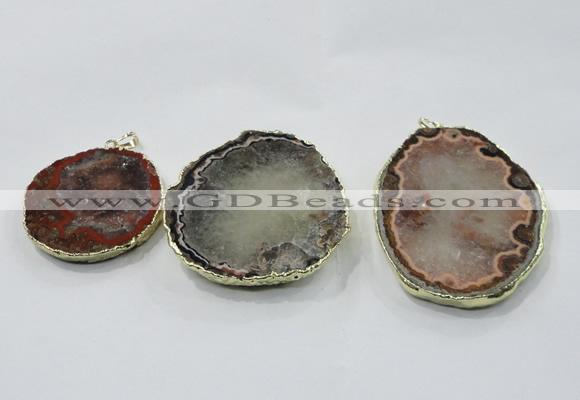 NGP2854 45*50mm - 55*70mm freeform druzy agate gemstone pendants