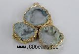 NGP2868 25*30mm - 40*45mm freeform druzy agate pendants