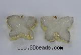 NGP2870 40*50mm - 45*55mm butterfly druzy agate pendants wholesale