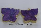 NGP2872 40*50mm - 45*55mm butterfly druzy agate pendants wholesale