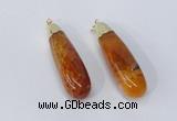 NGP2921 16*58mm - 18*60mm teardrop agate gemstone pendants