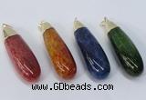 NGP2926 16*58mm - 18*60mm teardrop agate gemstone pendants